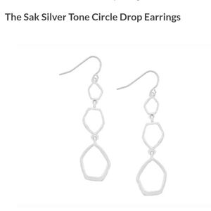 The Sak Geometric Silver Drop Earrings
